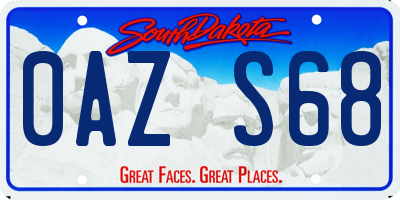 SD license plate 0AZS68