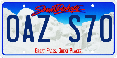 SD license plate 0AZS70