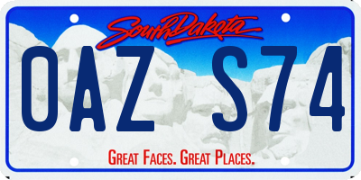 SD license plate 0AZS74
