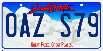 SD license plate 0AZS79