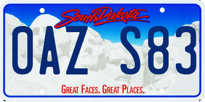 SD license plate 0AZS83