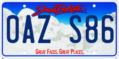 SD license plate 0AZS86
