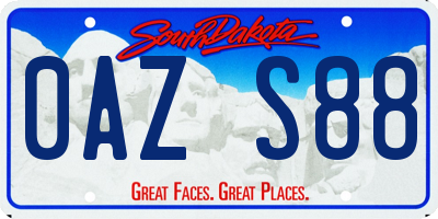SD license plate 0AZS88