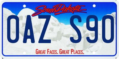 SD license plate 0AZS90