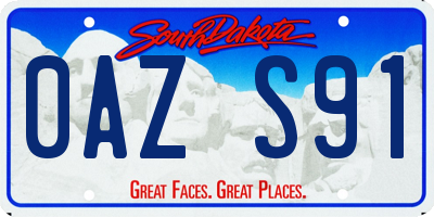 SD license plate 0AZS91