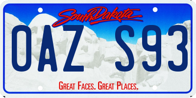SD license plate 0AZS93