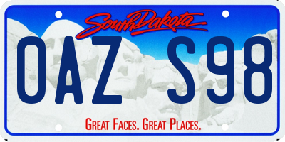 SD license plate 0AZS98