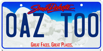 SD license plate 0AZT00