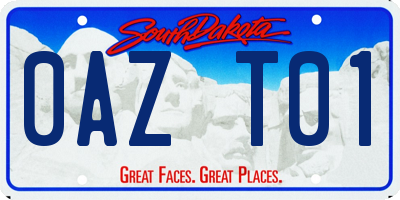 SD license plate 0AZT01