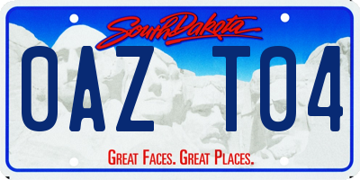 SD license plate 0AZT04