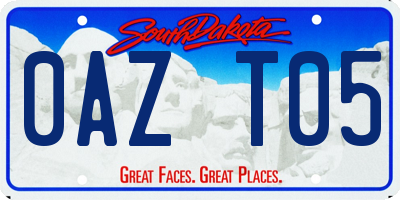 SD license plate 0AZT05