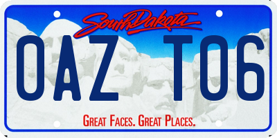 SD license plate 0AZT06