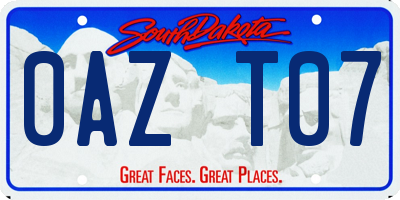 SD license plate 0AZT07