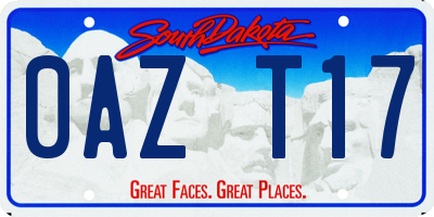 SD license plate 0AZT17
