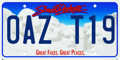 SD license plate 0AZT19