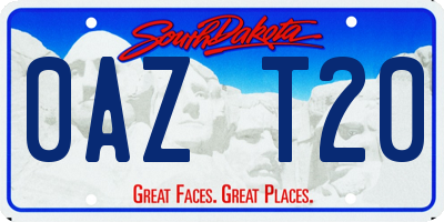 SD license plate 0AZT20