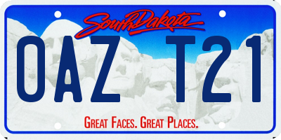 SD license plate 0AZT21