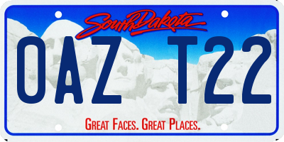 SD license plate 0AZT22
