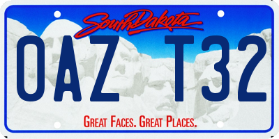 SD license plate 0AZT32