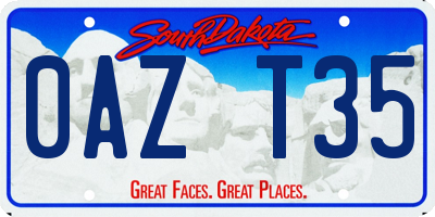SD license plate 0AZT35
