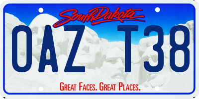 SD license plate 0AZT38