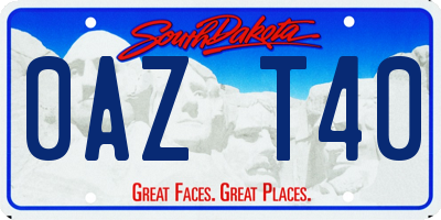 SD license plate 0AZT40