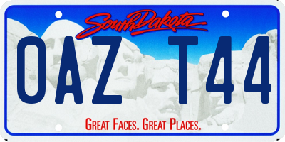SD license plate 0AZT44