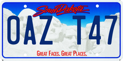 SD license plate 0AZT47