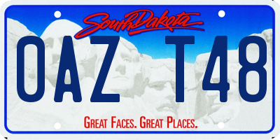 SD license plate 0AZT48