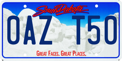 SD license plate 0AZT50