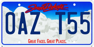 SD license plate 0AZT55