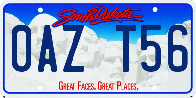 SD license plate 0AZT56