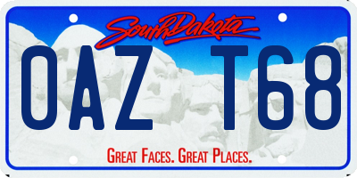 SD license plate 0AZT68