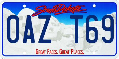 SD license plate 0AZT69