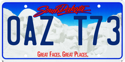 SD license plate 0AZT73