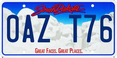 SD license plate 0AZT76