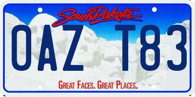 SD license plate 0AZT83