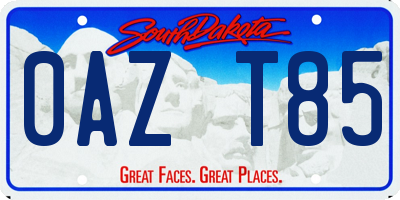 SD license plate 0AZT85