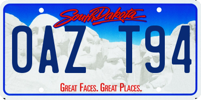 SD license plate 0AZT94