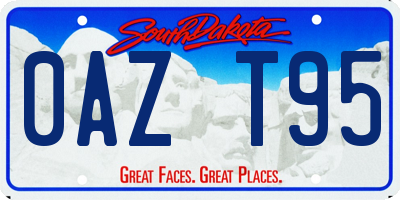 SD license plate 0AZT95