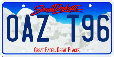 SD license plate 0AZT96