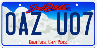 SD license plate 0AZU07