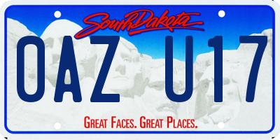 SD license plate 0AZU17