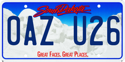 SD license plate 0AZU26