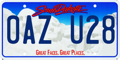 SD license plate 0AZU28