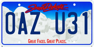 SD license plate 0AZU31
