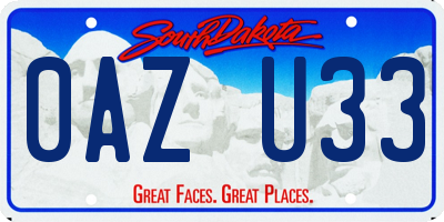 SD license plate 0AZU33