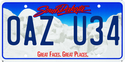 SD license plate 0AZU34