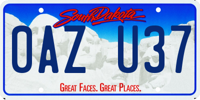 SD license plate 0AZU37