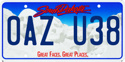 SD license plate 0AZU38